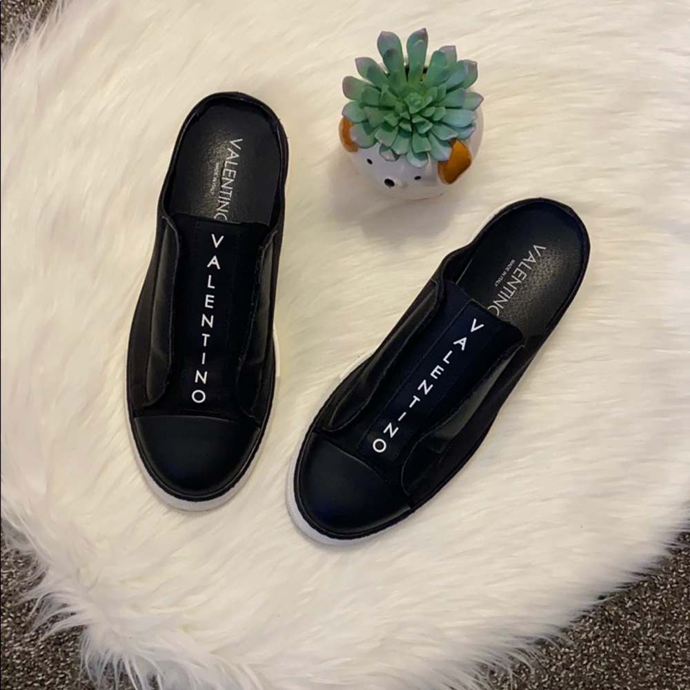Valentino black slip on sneaker